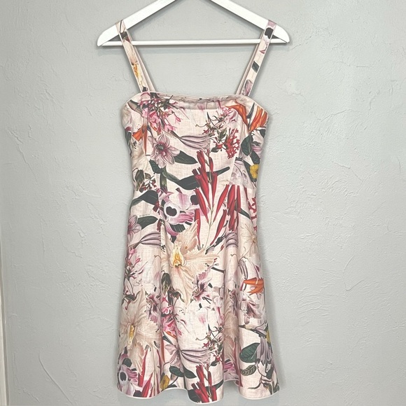 ALLSAINTS Char Leondra Dress Linen Floral  Multicolor Sleeveless 4 - Picture 2 of 13